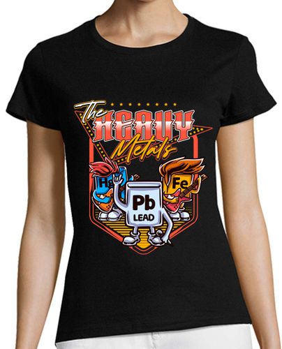 Camiseta mujer The Heavy Metal Símbolos Tabla Periódica Química Grupos Rock Ciencia - latostadora.com - Modalova