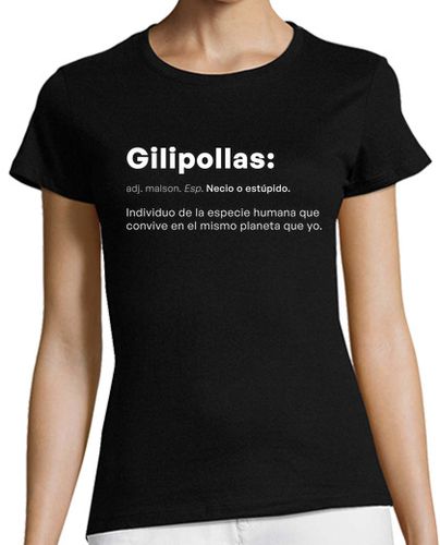 Camiseta mujer Definición gilipollas negra - latostadora.com - Modalova