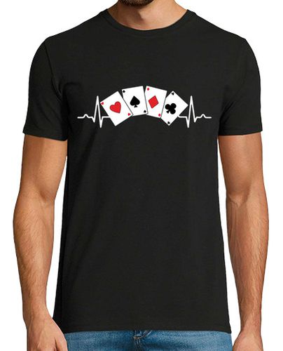 Camiseta Latidos Cartas Poker De Ases Corazón Electro Juego Casino - latostadora.com - Modalova