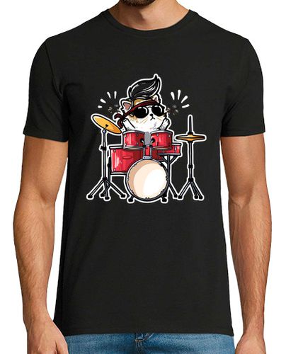 Camiseta lindo gato kawaii tocando la batería baterista amante de los gatos - latostadora.com - Modalova