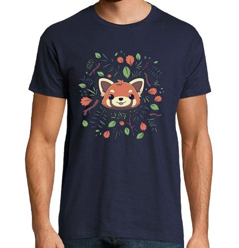 Camiseta Hombre Manga Corta Panda Rojo Hojas de Otoño Camiseta laTostadora - latostadora.com - Modalova