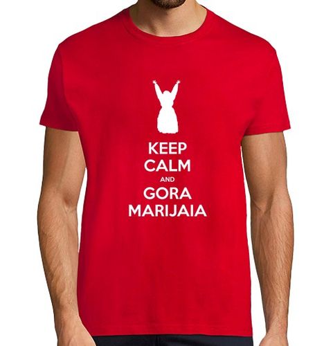 Camiseta Hombre Manga Corta KEEP CALM and GORA MARIJAIA (rojo para mutiko) laTostadora - latostadora.com - Modalova