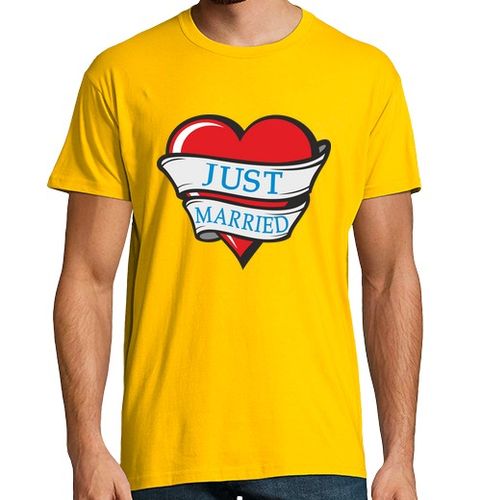 Camiseta Hombre Manga Corta Just Married Heart laTostadora - latostadora.com - Modalova