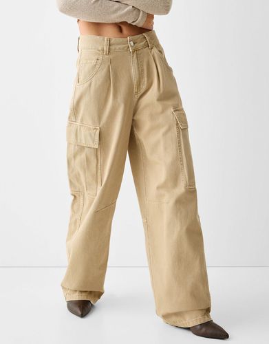 Pantalón Skater Fit Cargo Sarga Mujer 32 - Bershka - Modalova