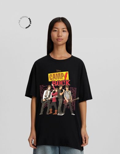 Camiseta Camp Rock Manga Corta Oversize Print Mujer L - Bershka - Modalova