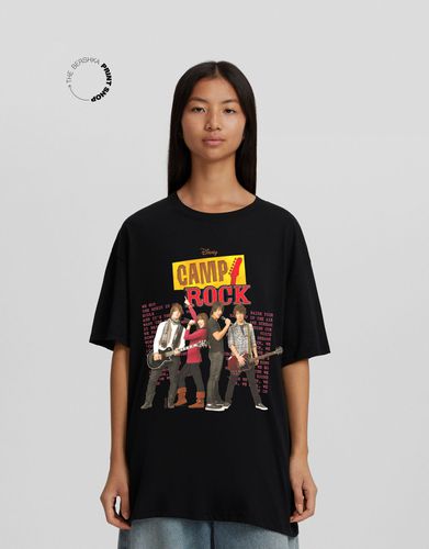 Camiseta Camp Rock Manga Corta Oversize Print Mujer Xs - Bershka - Modalova