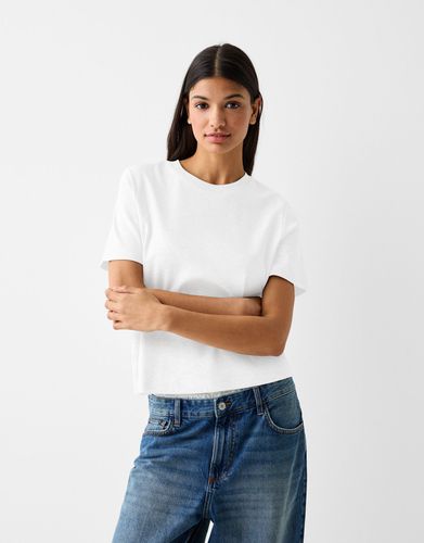 Camiseta Manga Corta Regular Fit Mujer L - Bershka - Modalova