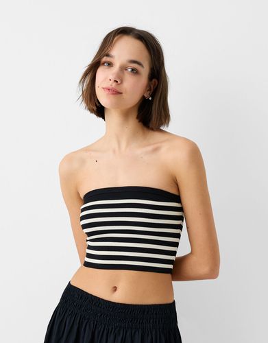 Bershka Top Bandeau Mujer Xs Negro - Bershka - Modalova