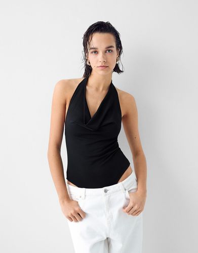 Body Halter Drapeado Mujer L - Bershka - Modalova