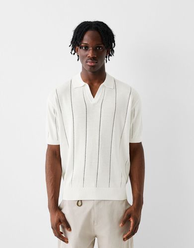 Polo Manga Corta Estructura Hombre Xs - Bershka - Modalova