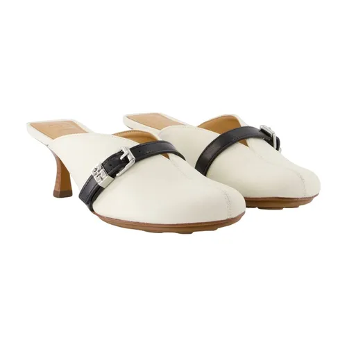White Leather Heeled Sandals - Ganni - Modalova