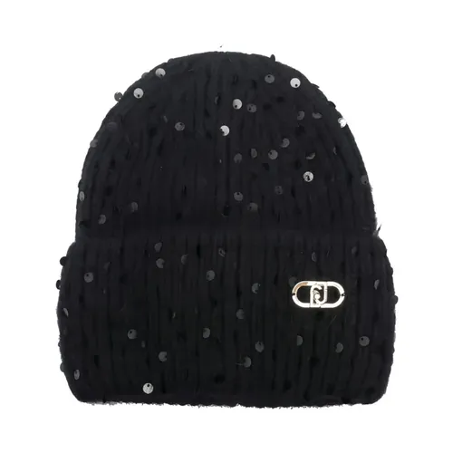 Schwarzer Paillettenverzierter Gerippter Hut - Liu Jo - Modalova