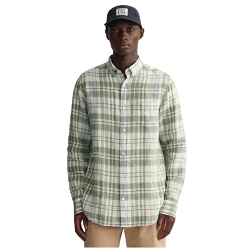 Linen Checkered Casual Shirt - Gant - Modalova