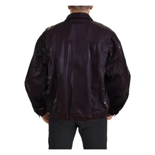 Luxury Bordeaux Collared Jacket - Dolce & Gabbana - Modalova