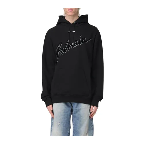 Signature Logo Hoodie for Men - Balmain - Modalova