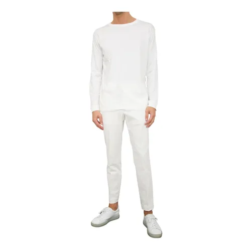 White Fabric Trousers - Paolo Pecora - Modalova