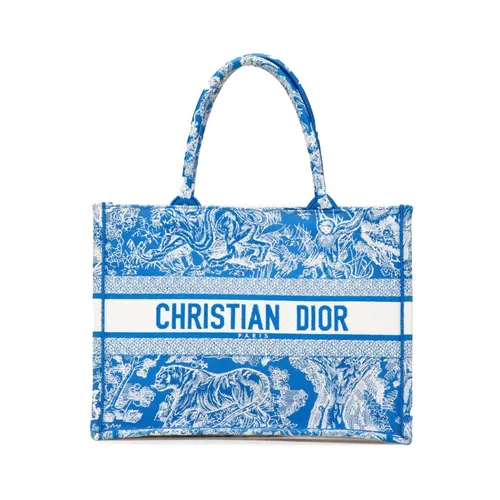 Pre-owned Dior Book Tote Blue Toile de Jouy - Dior Vintage - Modalova