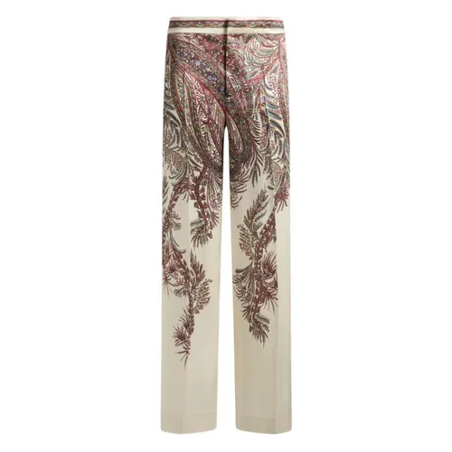 Bedruckte Satin-Palazzo-Hose - Etro - Modalova