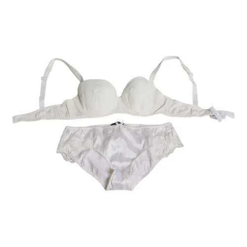White Silk Stretch Balconette Lingerie Set - Dolce & Gabbana - Modalova