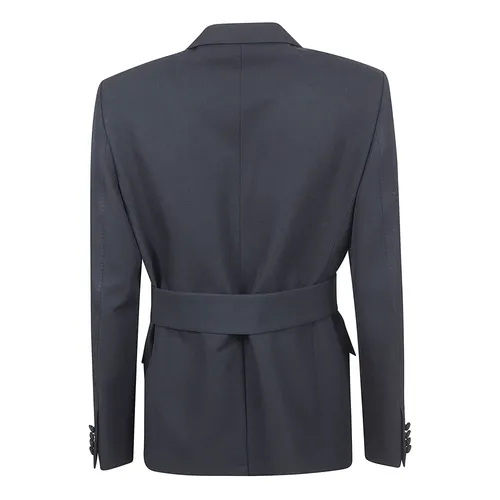 Virgin Wool Blazer with Belt - Valentino Garavani - Modalova