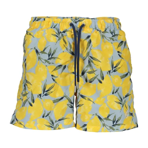 Blue Men's Swim Trunks with Pockets - Gant - Modalova