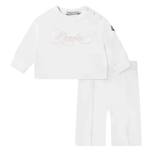 Ivory Logo Tracksuit for Baby Girls - Moncler - Modalova