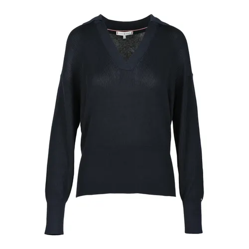 Knitwear > V-neck Knitwear - - Tommy Hilfiger - Modalova