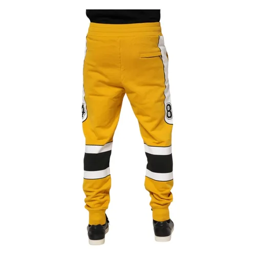 Yellow Cotton Jogger Pants - Dolce & Gabbana - Modalova