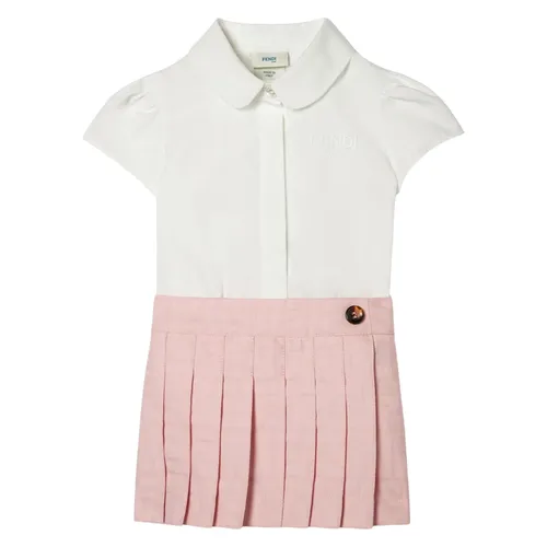 Pink Jacquard Shirt Dress for Baby Girls - Fendi - Modalova