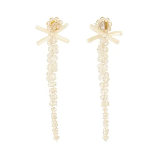 Bow Drip Crystal Earrings - Yellow - Simone Rocha - Modalova