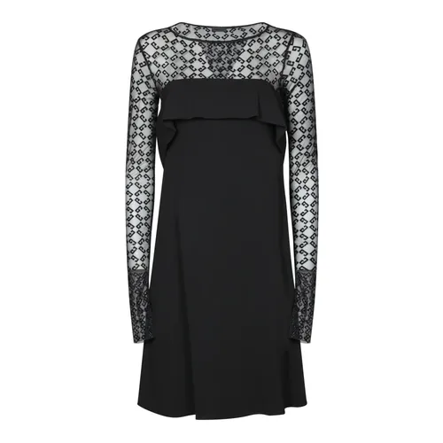 Black Velvet Long-Sleeved Peplum Dress - Givenchy - Modalova