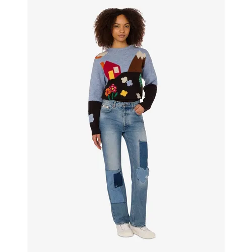 Patchwork Denim Pants - Moschino - Modalova