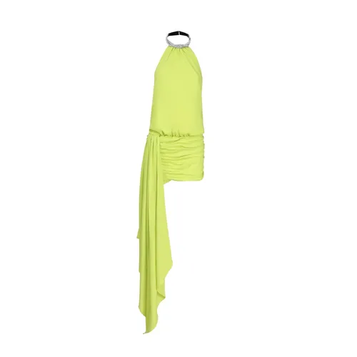 Lime Green Halter Neck Dress - Nué - Modalova