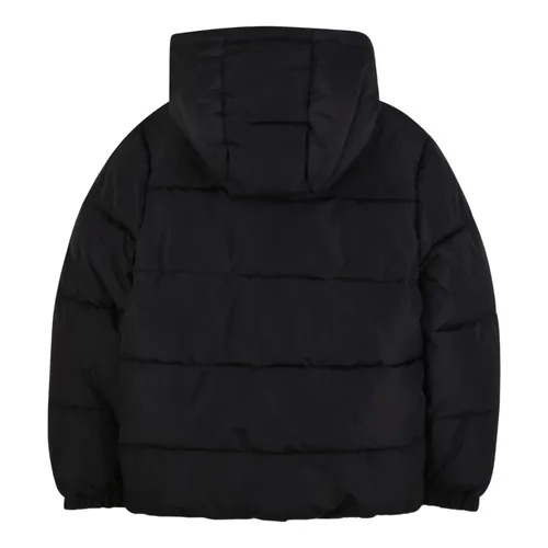 Black Quilted Coat with Hood - Hugo - Modalova