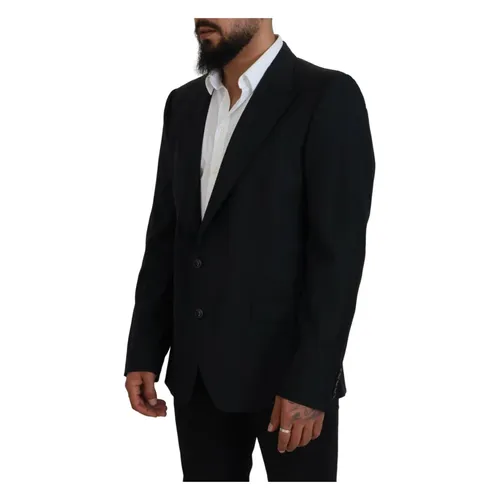 Elegant Dark Blue Single Breasted Blazer - Dolce & Gabbana - Modalova