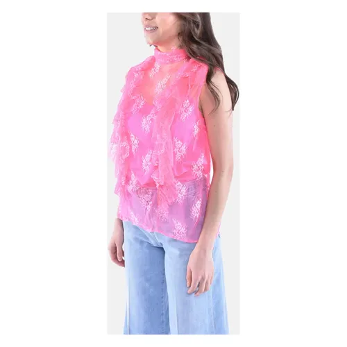 Floral Lace Fitted Sleeveless Top - Pinko - Modalova