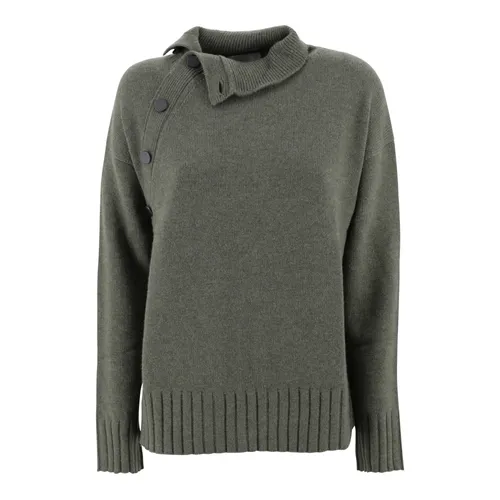 Green Cashmere High Neck Sweater - Kujten - Modalova