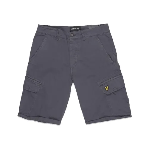Pantaloni Cargo Blu Scuro Stile Bermuda - Lyle & Scott - Modalova
