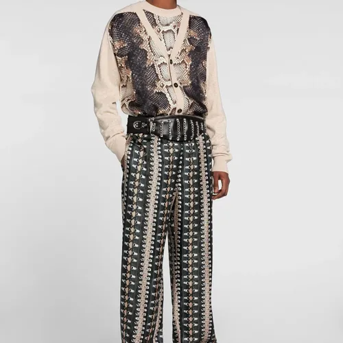 Python-Print Wool Cardigan V-neck - Roberto Cavalli - Modalova