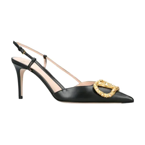 Black Slingback Pumps - Valentino Garavani - Modalova