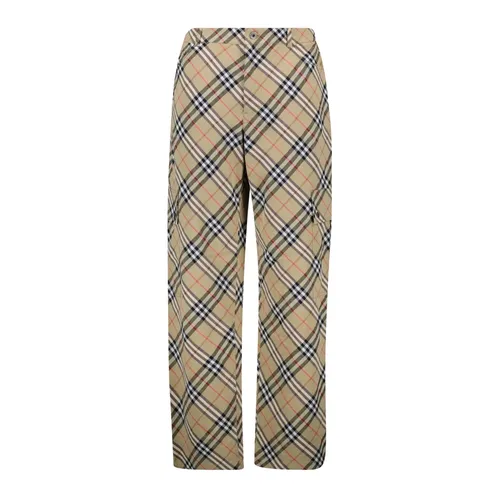Karierte, gerade geschnittene Hose - Burberry - Modalova