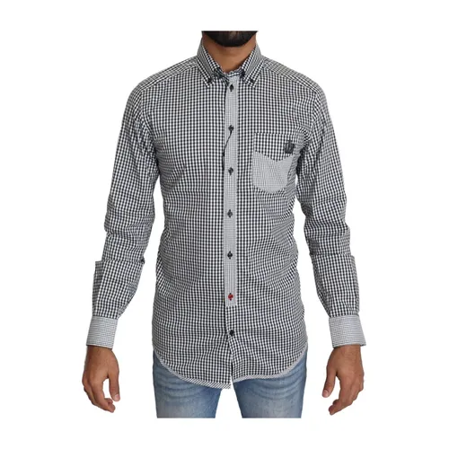Checkered Shirt in Black and White - Dolce & Gabbana - Modalova
