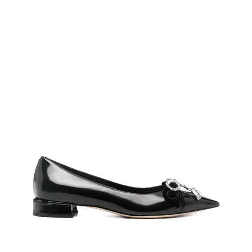 Crystal Bow Pointed Toe Flat - Jimmy Choo - Modalova