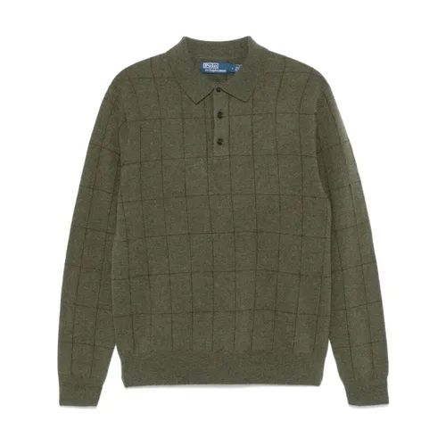 Green Check Pattern Wool Sweater - Polo Ralph Lauren - Modalova