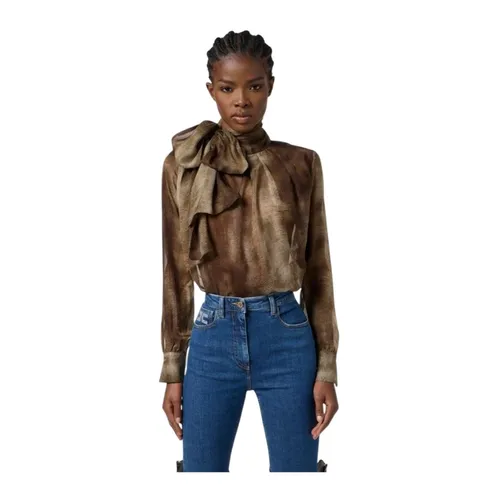 Python Print Voile Blouse - Elisabetta Franchi - Modalova