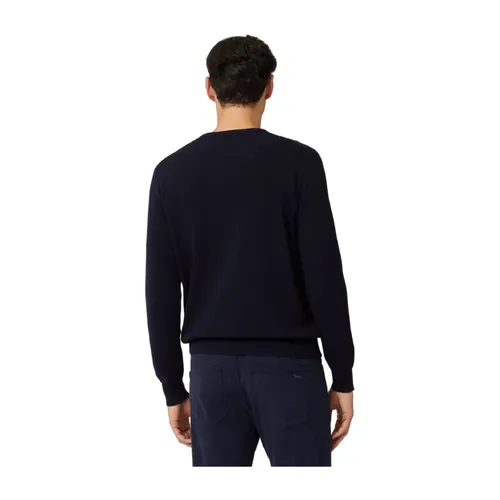 Blue Crew Neck Wool Sweater - Harmont & Blaine - Modalova