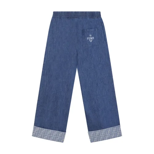 Blue Lightweight Denim Trousers - Fendi - Modalova