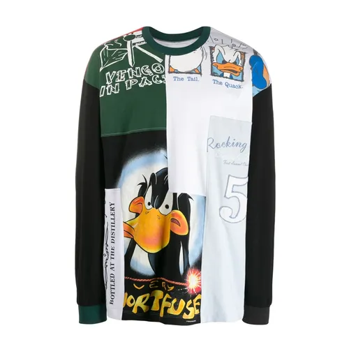 Multicolour Patchwork Crew Neck Pullover - Amen - Modalova
