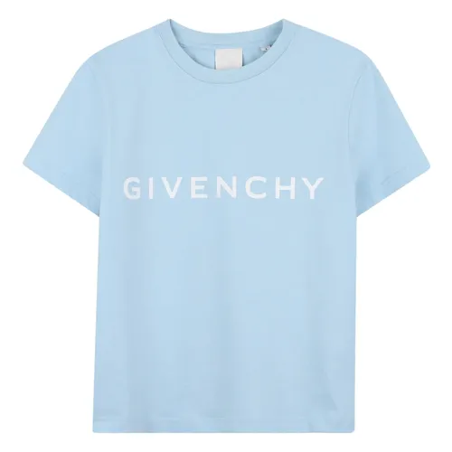 Blue Logo Print Kids T-Shirt - Givenchy - Modalova
