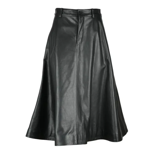 Langer Lederrock mit Reißverschlusstaschen - Balenciaga - Modalova